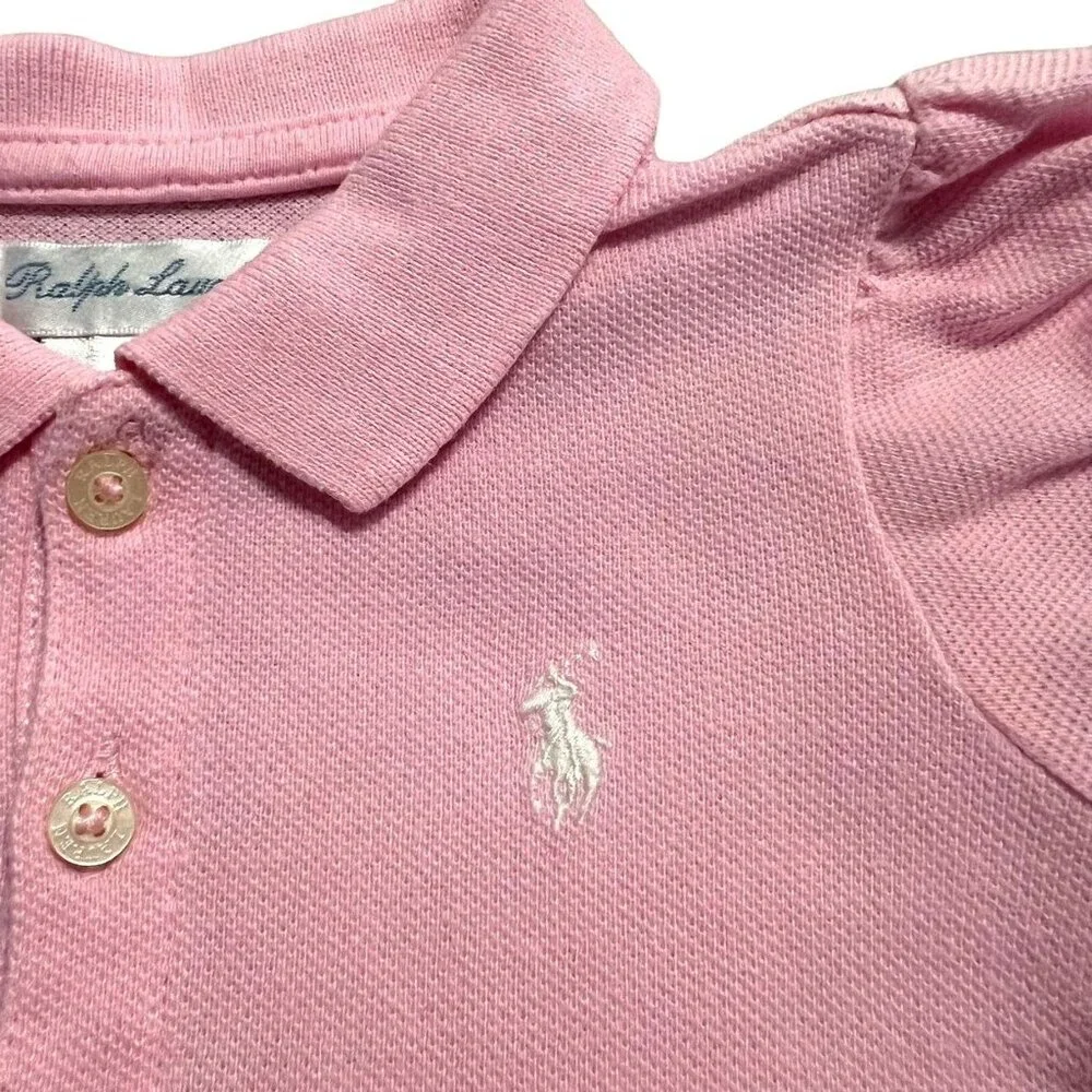 Ralph Lauren 9m Pink Ruffle Polo Dress & Bloomers